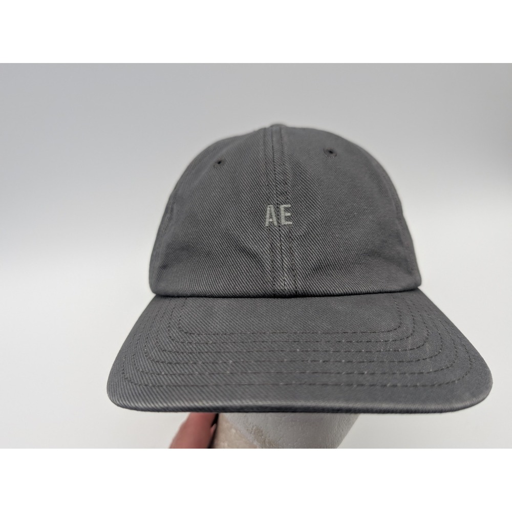 American Eagle AE Logo Baseball Cap Charcoal Gray Adjustable Strap Hat